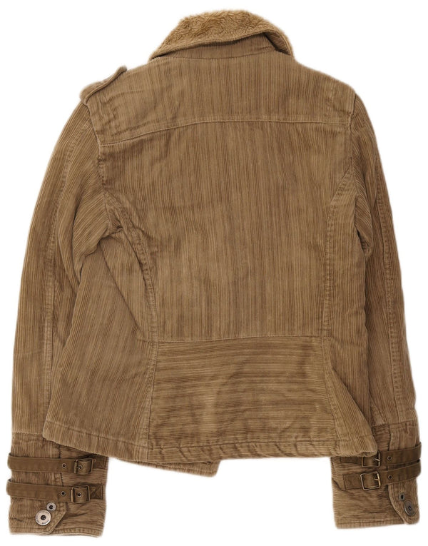 Diesel Womens Military Corduroy Jacket UK 12 Medium Khaki