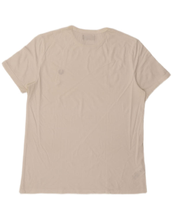 Fred Perry Mens T-Shirt Top Large White Cotton