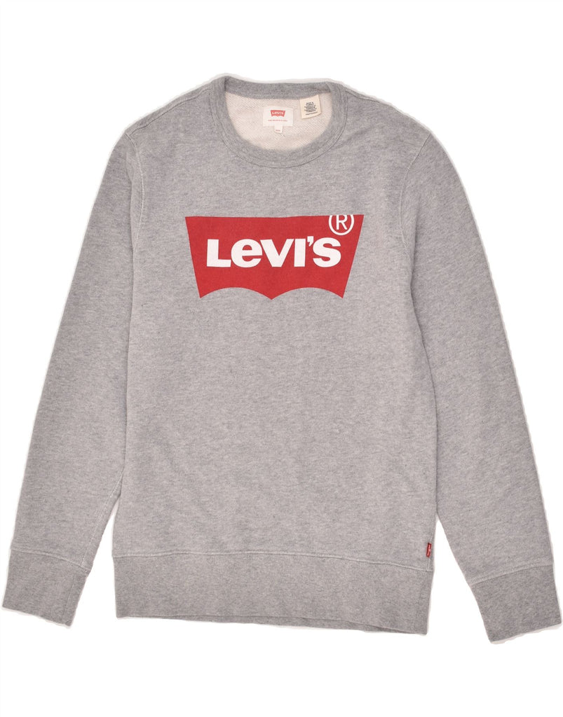 LEVI'S Mens Graphic Sweatshirt Jumper 2XS Grey Cotton | Vintage Levi's | Thrift | Second-Hand Levi's | Used Clothing | Messina Hembry 