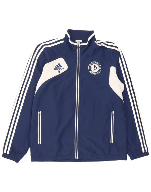 Adidas Mens Tracksuit Top Jacket UK 40/42 Medium Navy Blue Colourblock