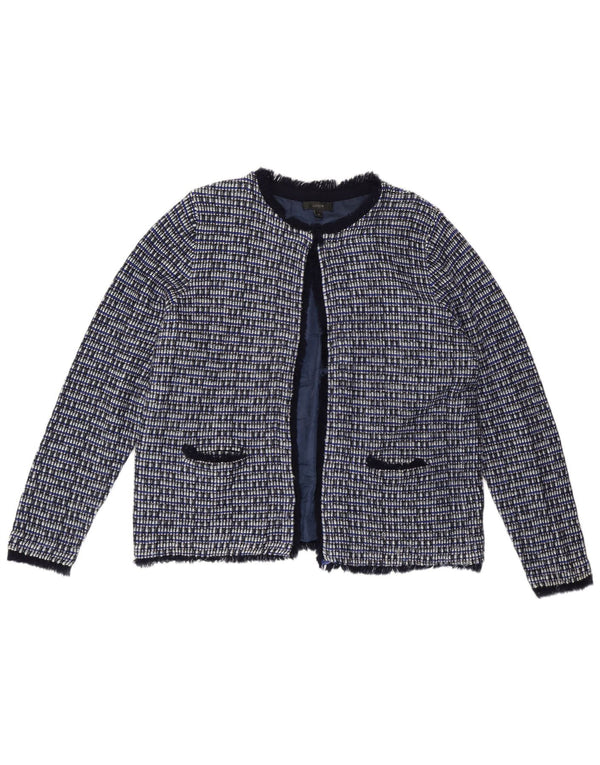 J. Crew Womens Blazer Jacket UK 18 XL Blue Check Wool