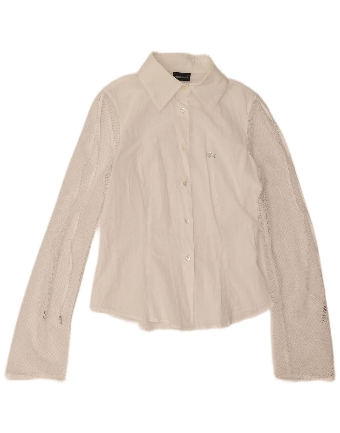 Roccobarocco Womens Shirt Blouse UK 8 Small White