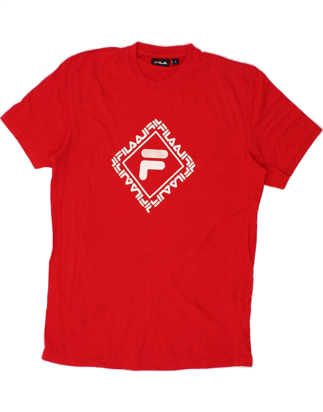 FILA Mens Graphic T-Shirt Top Small Red Cotton Vintage Fila and Second-Hand Fila from Messina Hembry 