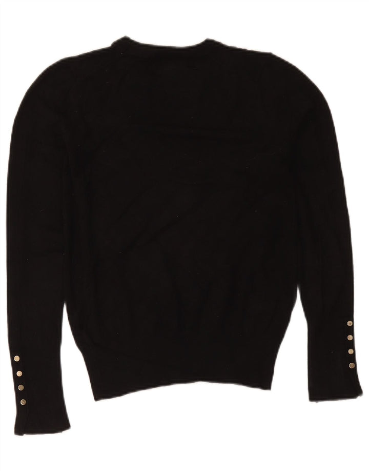 Zara Womens Crew Neck Jumper Sweater UK 10 Small Black