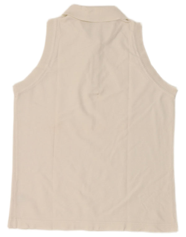Fila Womens Sleeveless Polo Shirt US 10 Large White Cotton