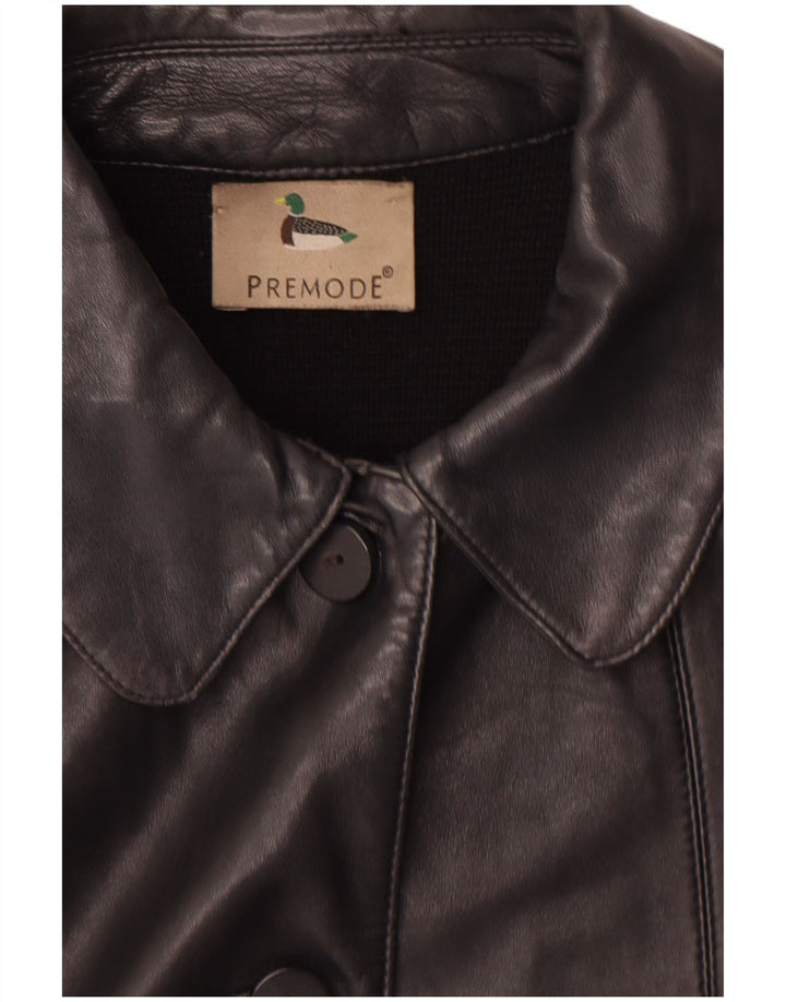 Premode Womens Leather Jacket UK 12 Medium Black Leather