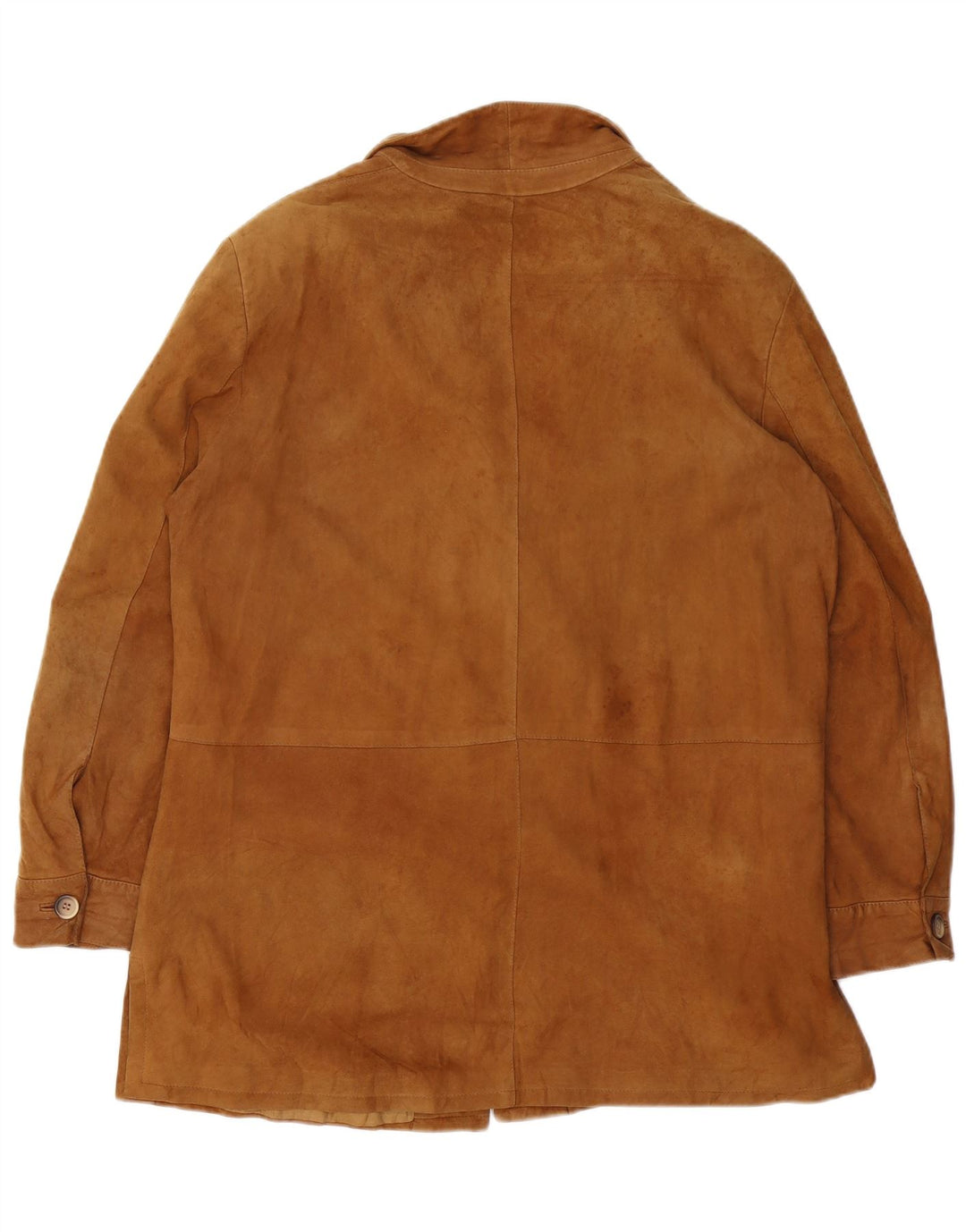Vintage Womens Suede Overcoat UK 18 XL Brown Leather