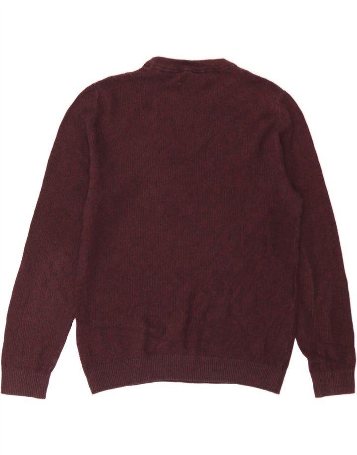 JACK & JONES Mens Crew Neck Jumper Sweater Medium Burgundy Cotton Vintage Jack & Jones and Second-Hand Jack & Jones from Messina Hembry 