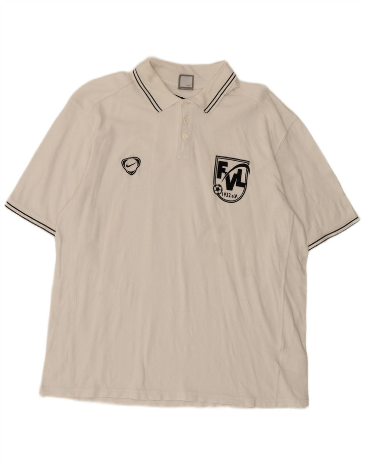 Nike Mens Graphic Polo Shirt XL White Cotton