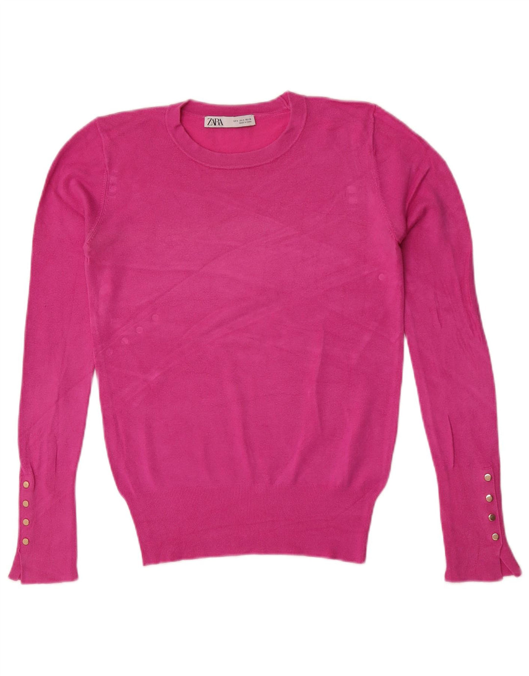 Zara Womens Crew Neck Jumper Sweater UK 10 Small Pink