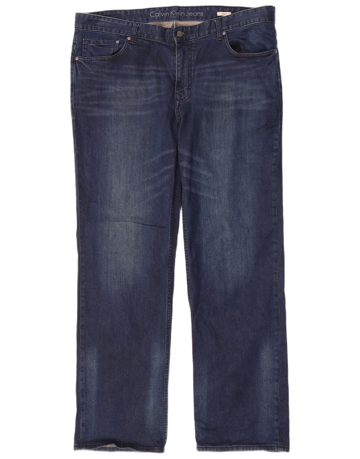 Calvin Klein Mens Straight Jeans W38 L32 Navy Blue