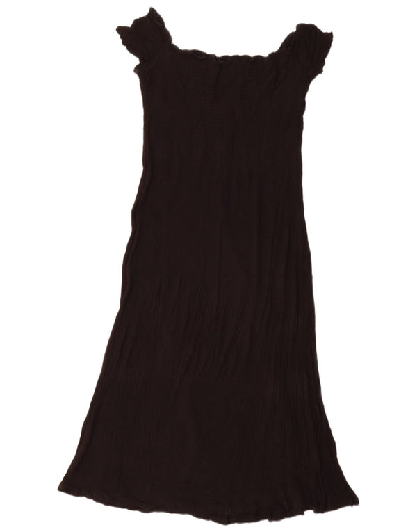 Superdry Womens Off Shoulder Dress UK 10 Small Black Viscose