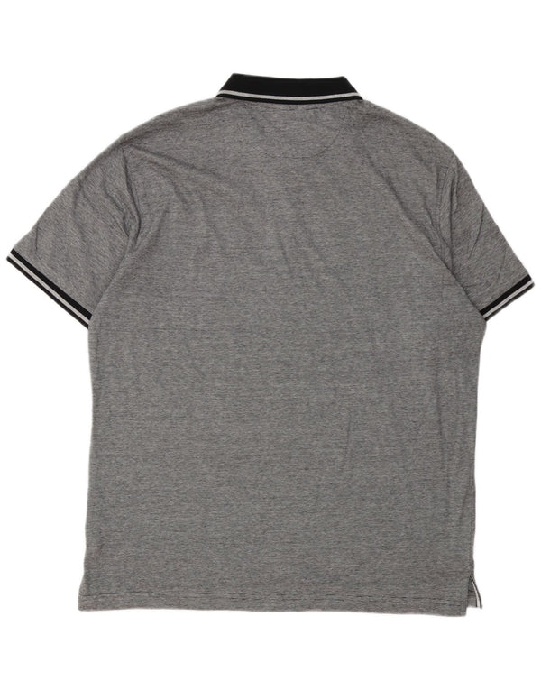 Pierre Cardin Mens Regular Fit Polo Shirt Large Grey Pinstripe Cotton