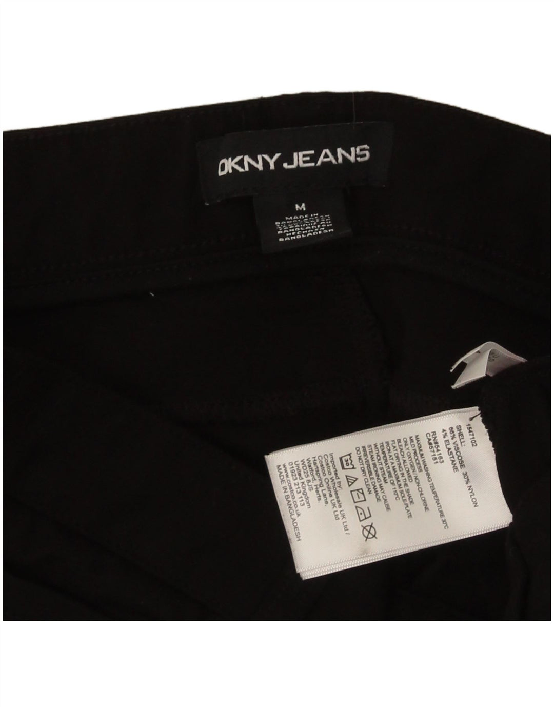 Dkny Womens Slim Casual Trousers Medium W30 L28 Black Viscose