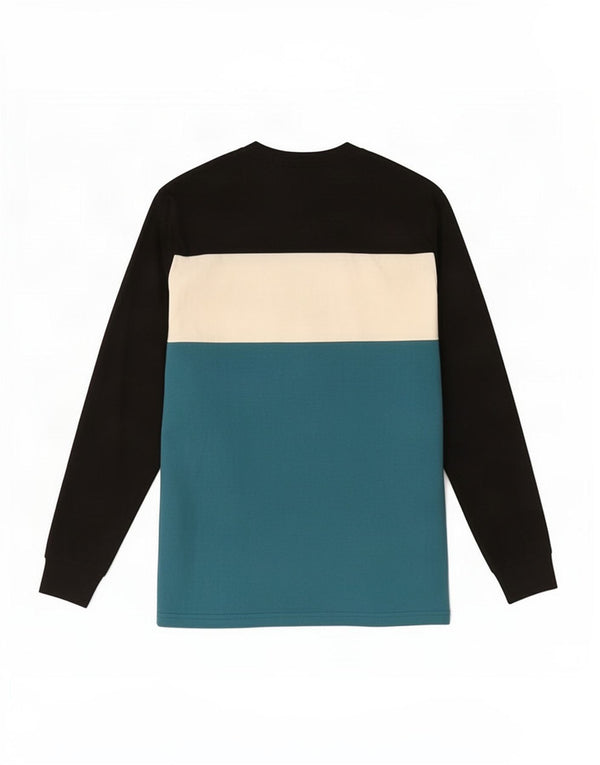Vans Mens Graphic Top Long Sleeve Small Black Colourblock Cotton