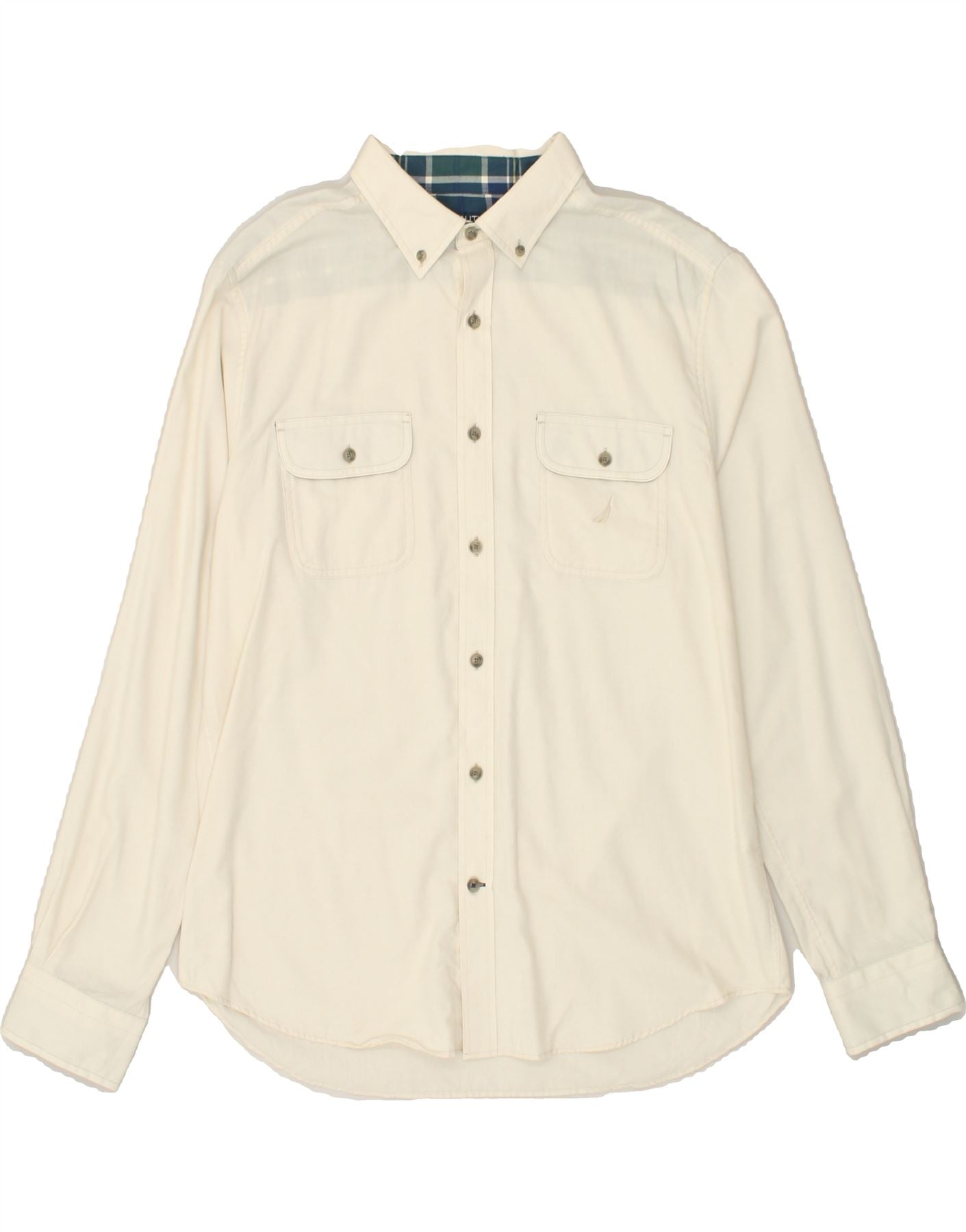 NAUTICA Mens Classic Fit Shirt Large Off White Cotton, Vintage &  Second-Hand Clothing Online