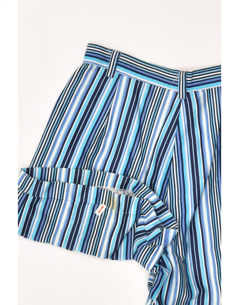 VINTAGE Womens High Waist Casual Shorts IT 44 Medium W26  Blue Striped | Vintage Vintage | Thrift | Second-Hand Vintage | Used Clothing | Messina Hembry 