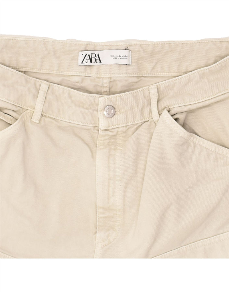 ZARA Mens Straight Cargo Trousers W34 L30  Beige | Vintage Zara | Thrift | Second-Hand Zara | Used Clothing | Messina Hembry 