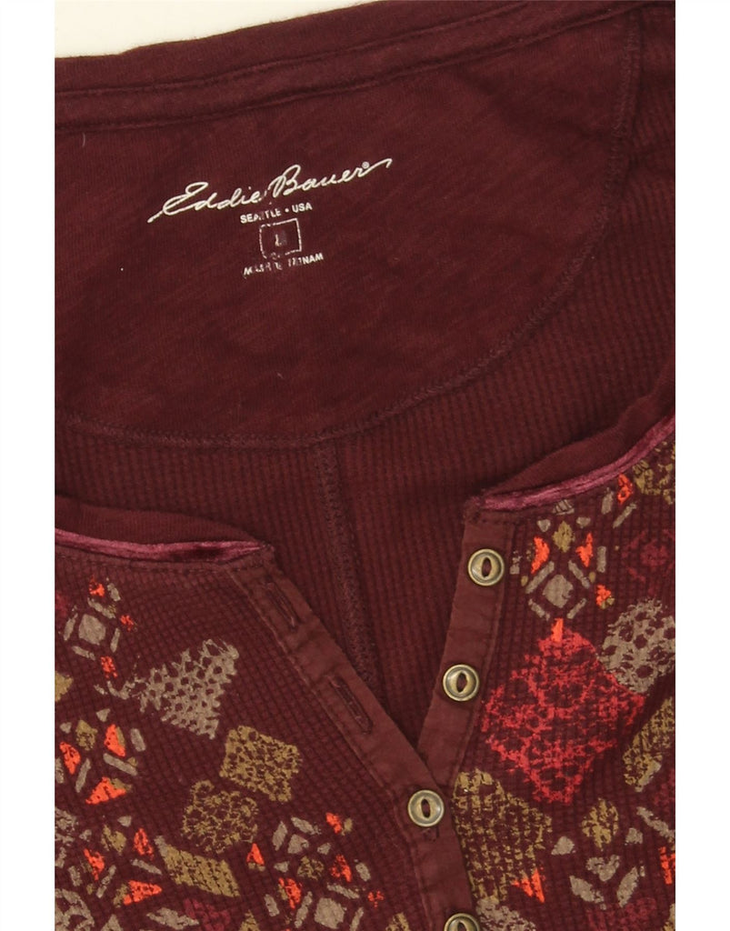 EDDIE BAUER Womens Top Long Sleeve UK 12 Medium Burgundy Paisley Vintage Eddie Bauer and Second-Hand Eddie Bauer from Messina Hembry 
