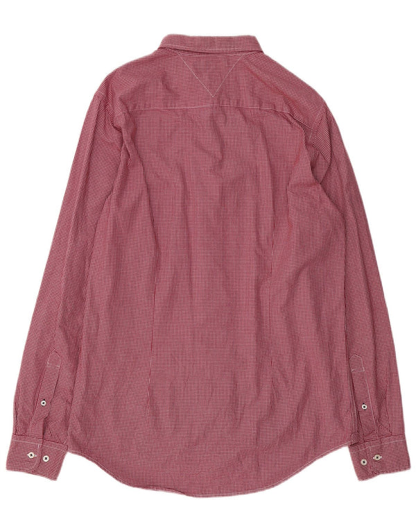 TOMMY HILFIGER Mens Slim Fit Shirt Large Red Check Cotton