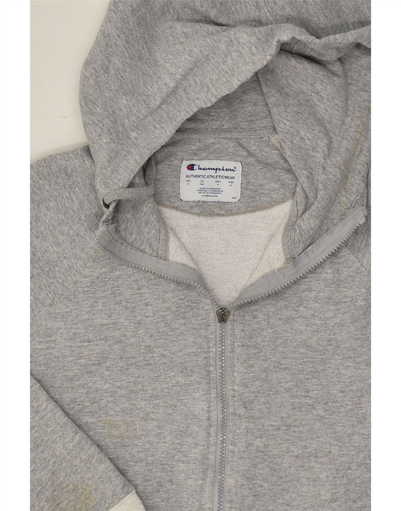 CHAMPION Womens Graphic Zip Hoodie Sweater UK 14 Medium Grey | Vintage Champion | Thrift | Second-Hand Champion | Used Clothing | Messina Hembry 