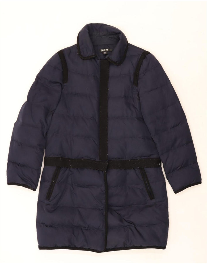 DKNY Womens Padded Coat UK 14 Medium Navy Blue Polyester Vintage Dkny and Second-Hand Dkny from Messina Hembry 