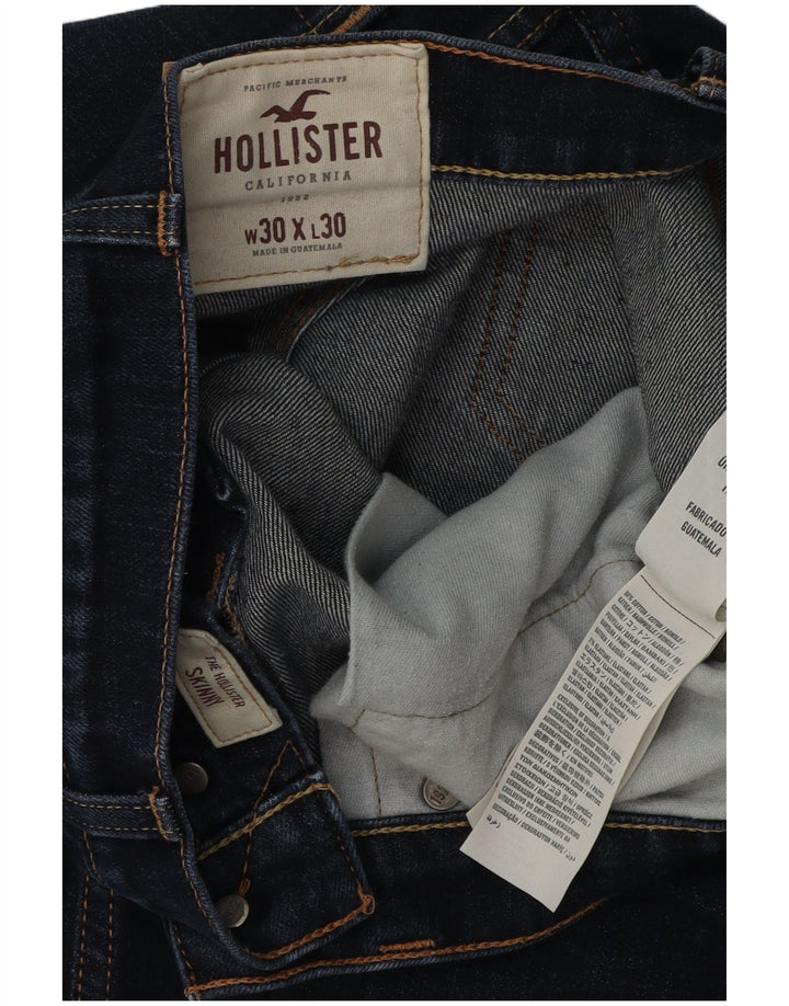 HOLLISTER Mens Straight Jeans W30 L30  Navy Blue Cotton