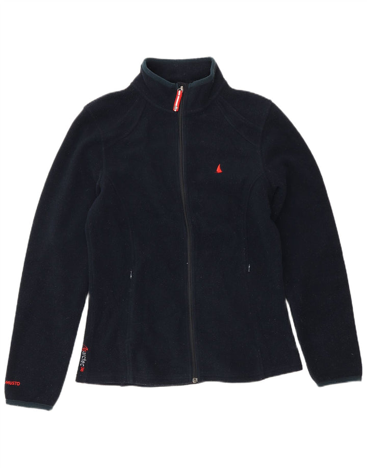 Musto Womens Fleece Jacket UK 12 Medium  Navy Blue Polyester