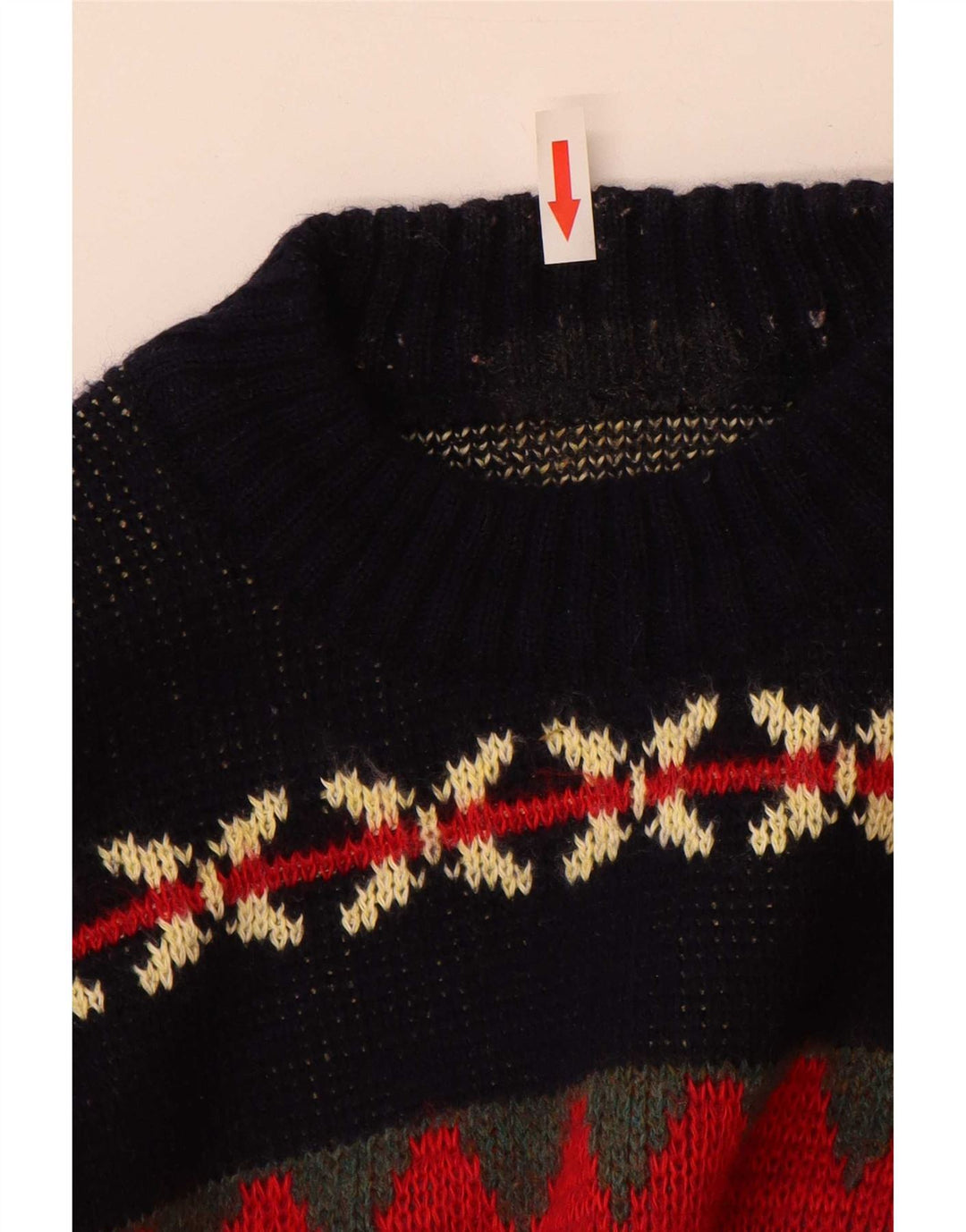 Vintage Mens Crew Neck Jumper Sweater Large Multicoloured Fair Isle