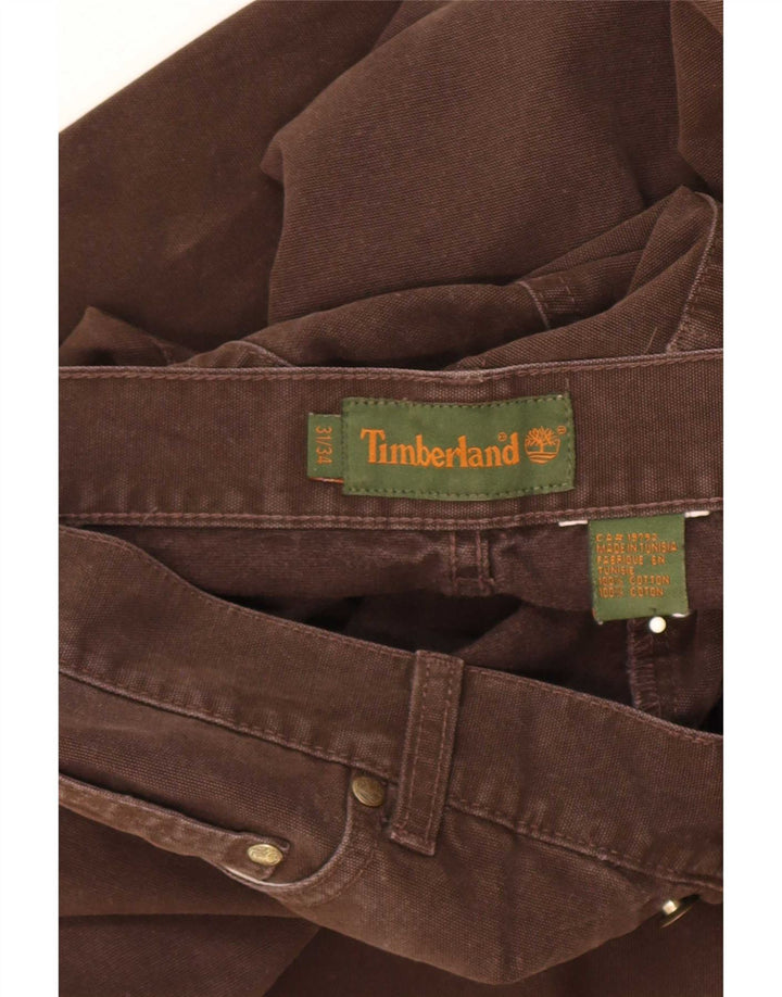 Timberland Mens Straight Jeans W31 L31 Brown Cotton