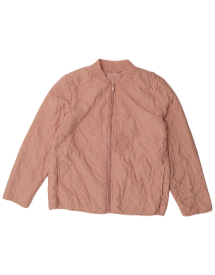 Marks & Spencer Womens Quilted Jacket UK 12 Medium Pink Polyester