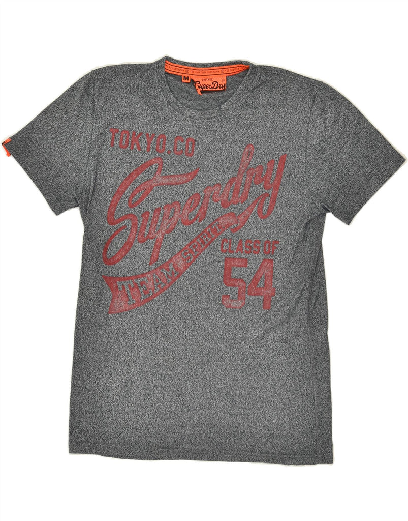 SUPERDRY Mens Graphic T-Shirt Top Medium Grey Flecked Cotton | Vintage Superdry | Thrift | Second-Hand Superdry | Used Clothing | Messina Hembry 