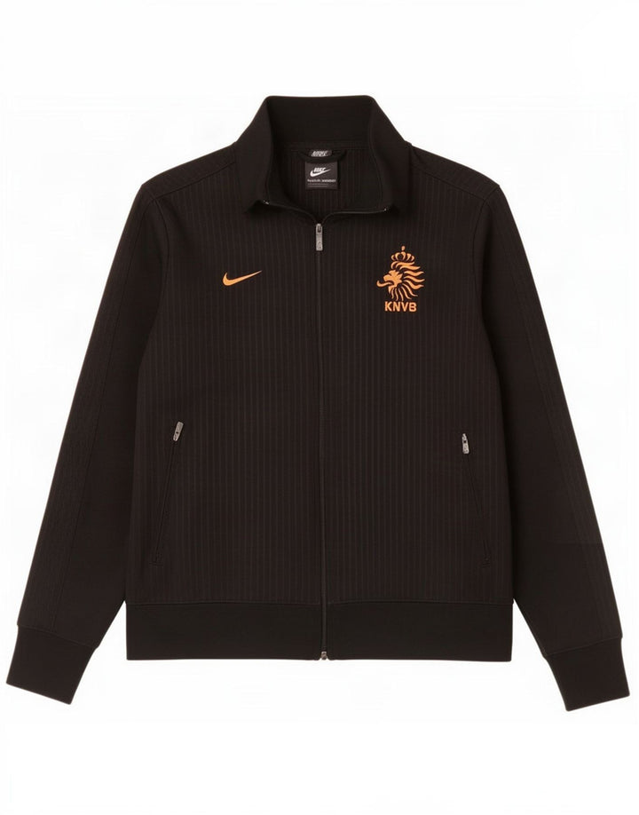 Nike Mens KNVB Graphic Tracksuit Top Jacket Large Black Pinstripe Polyester