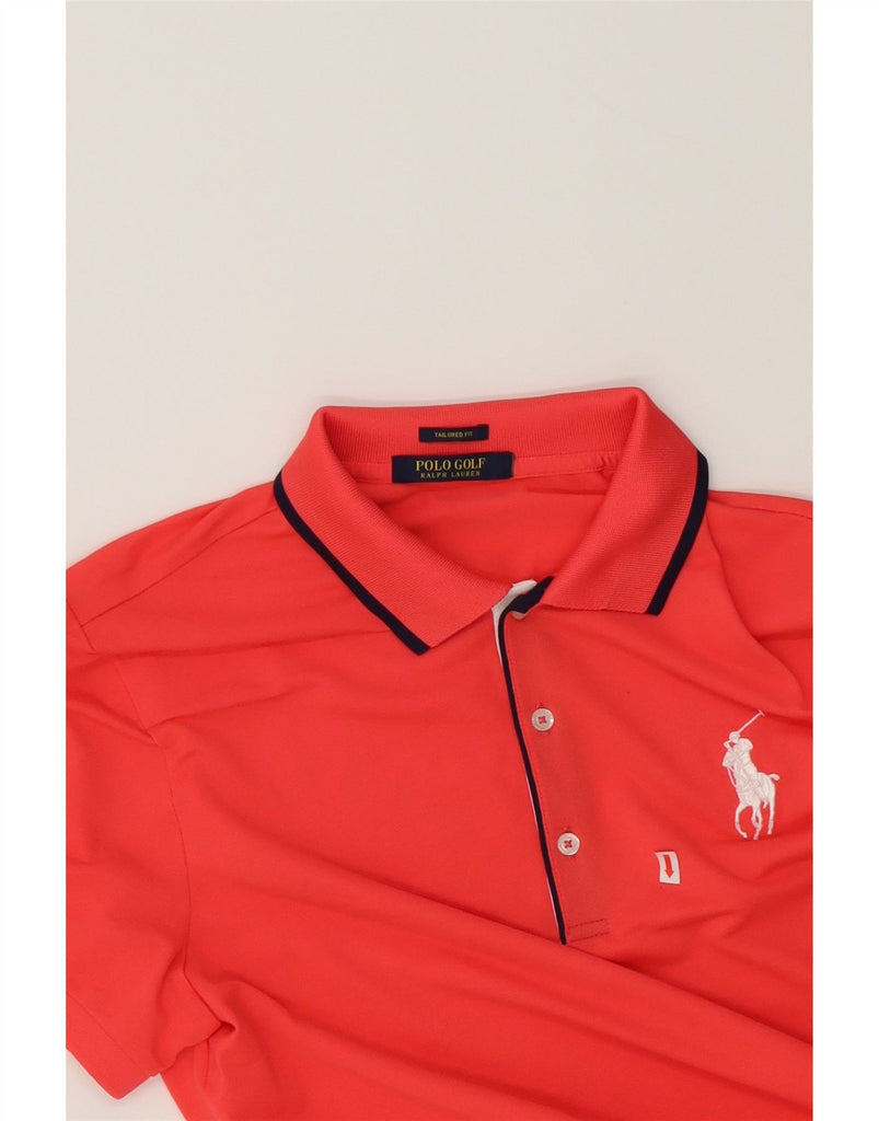 RALPH LAUREN Mens Tailored Fit Polo Shirt Medium Red Cotton Vintage Ralph Lauren and Second-Hand Ralph Lauren from Messina Hembry 