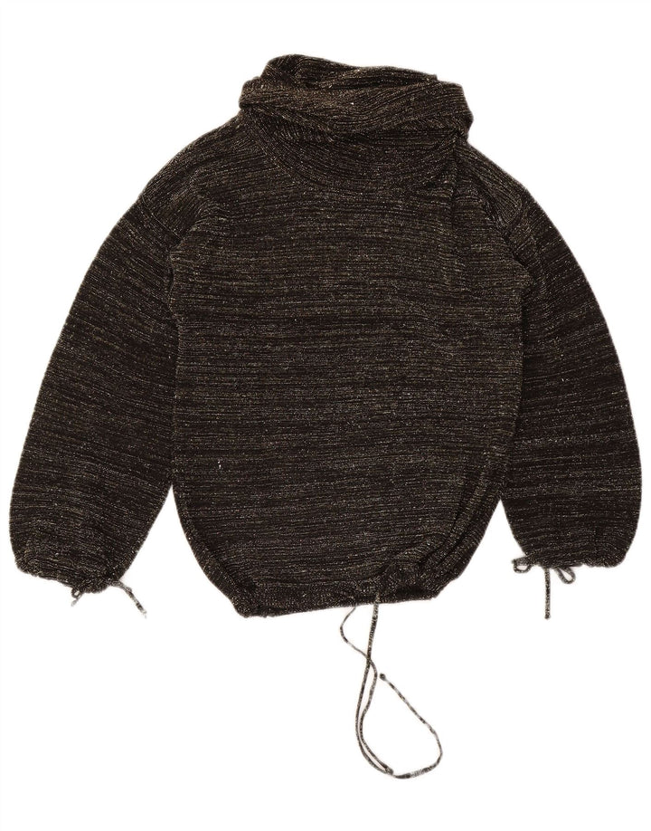 Vintage Womens Roll Neck Jumper Sweater EU 40 Medium Black Flecked