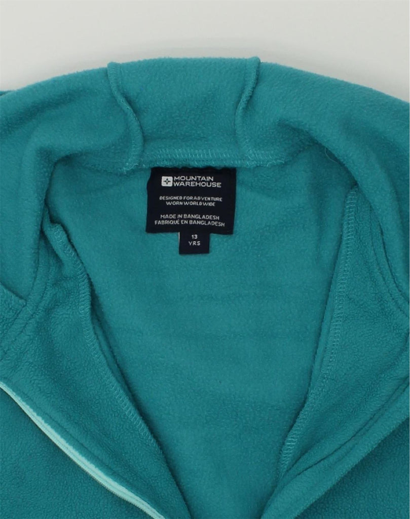 MOUNTAIN WAREHOUSE Girls Fleece Jacket 12-13 Years Turquoise Polyester | Vintage Mountain Warehouse | Thrift | Second-Hand Mountain Warehouse | Used Clothing | Messina Hembry 