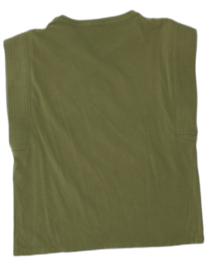 LIU JO Womens Graphic T-Shirt Top UK 12 Medium Green
