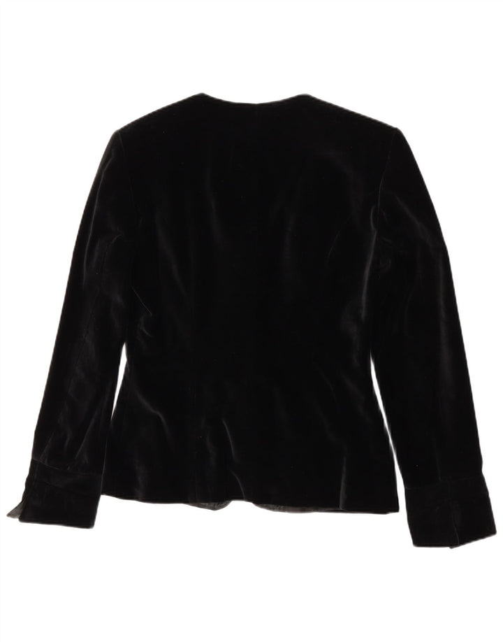 Superior Womens 4 Button Velour 2 Piece Skirt Set IT 42 Medium W28 Black