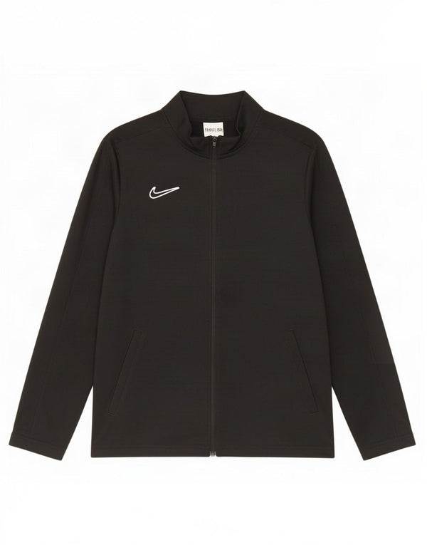 Nike Boys Dri Fit Tracksuit Top Jacket 12-13 Years Large Black Polyester