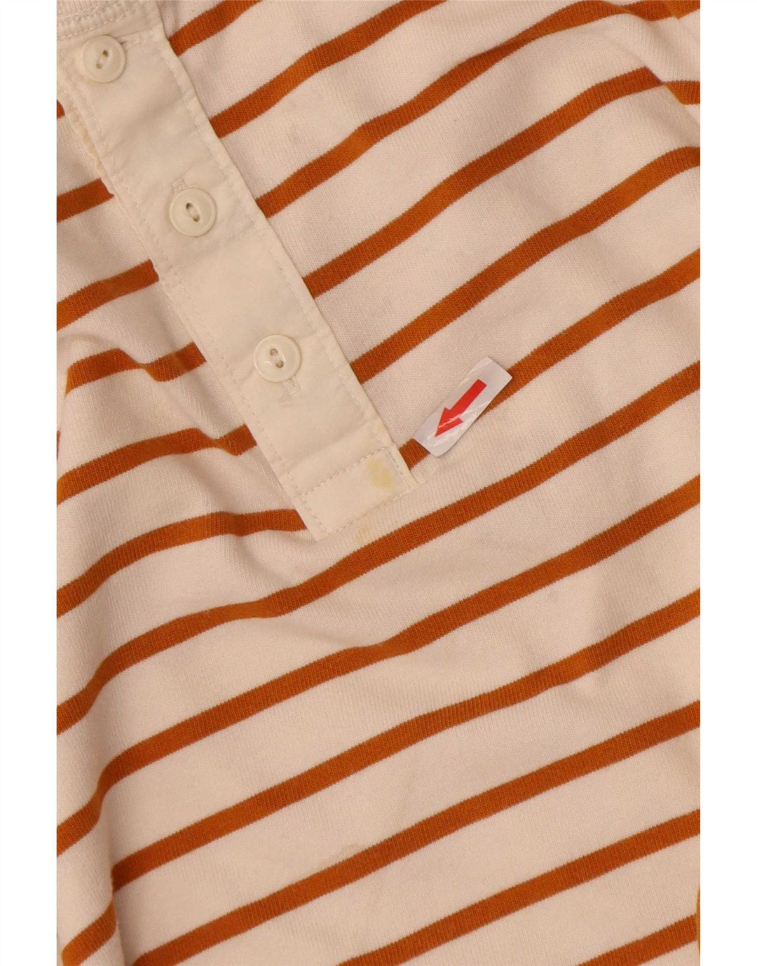 Gap Mens Top Long Sleeve Medium Off White Striped Cotton