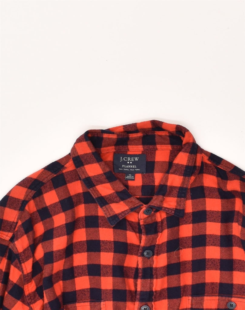 J. CREW Mens Flannel Shirt XL Red Check Cotton | Vintage J. Crew | Thrift | Second-Hand J. Crew | Used Clothing | Messina Hembry 