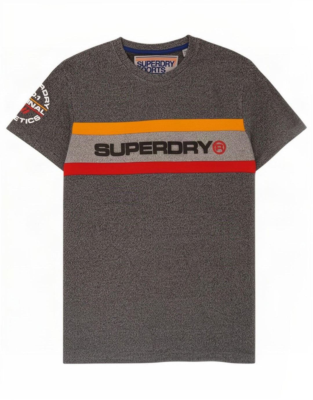 Superdry Mens Graphic T-Shirt Top Large Grey Colourblock