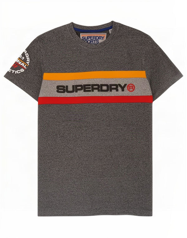 Superdry Mens Graphic T-Shirt Top Large Grey Colourblock