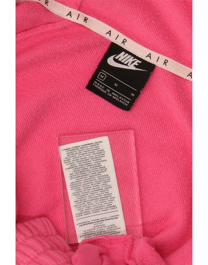 NIKE Womens Crop Oversized Zip Hoodie Sweater UK 14 Medium Pink Cotton Vintage Nike and Second-Hand Nike from Messina Hembry 