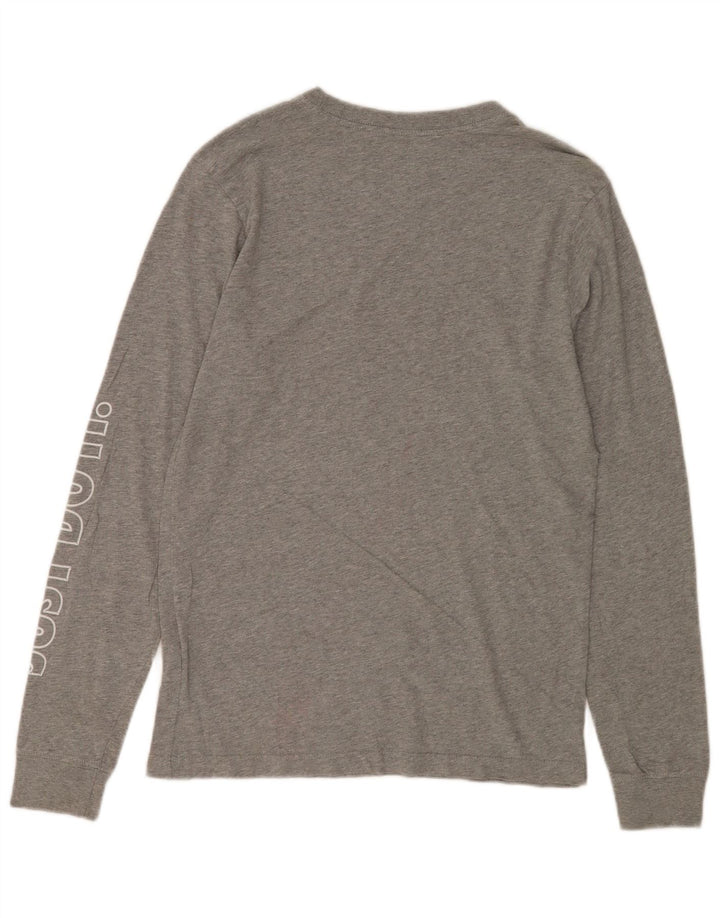 Nike Mens Graphic Top Long Sleeve Small Grey Flecked Cotton