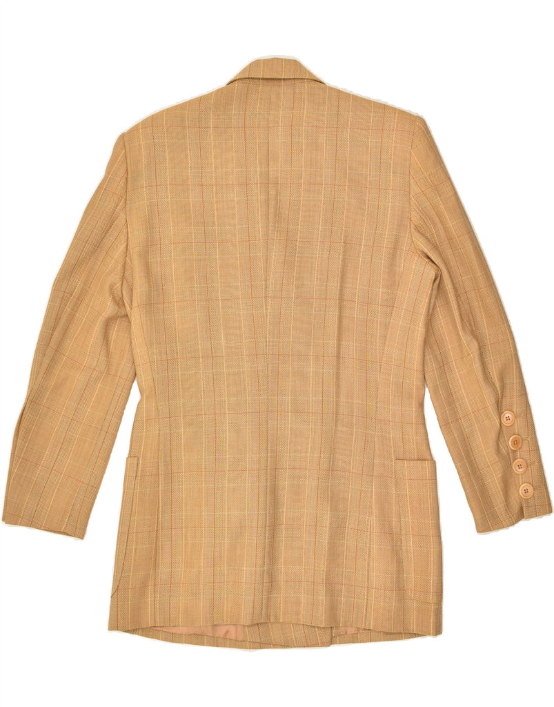 ESCADA Womens Double Breasted Blazer Jacket EU 40 Medium Beige Check Wool | Vintage Escada | Thrift | Second-Hand Escada | Used Clothing | Messina Hembry 