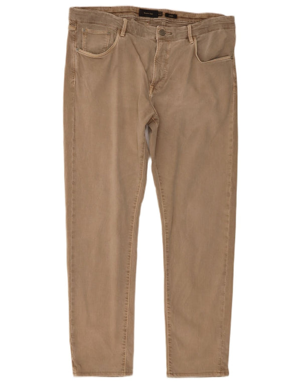 Massimo Dutti Mens Slim Fit Casual Trousers EU 46 XL W36 L29 Khaki
