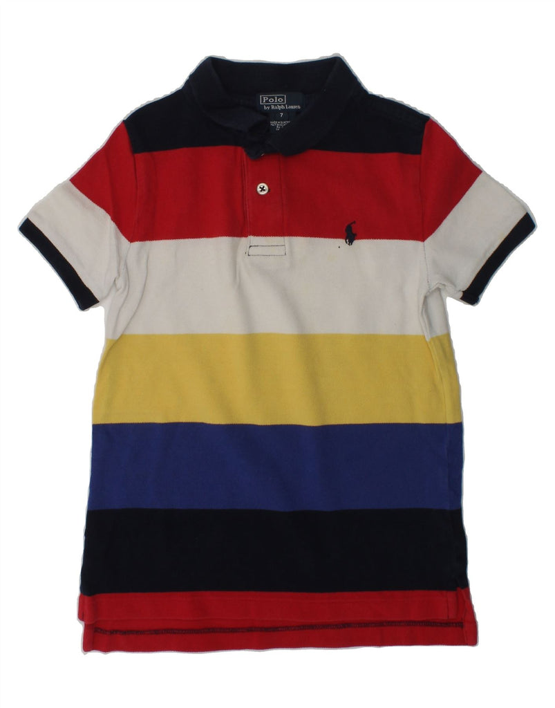 POLO RALPH LAUREN Boys Polo Shirt 6-7 Years Multicoloured Colourblock | Vintage Polo Ralph Lauren | Thrift | Second-Hand Polo Ralph Lauren | Used Clothing | Messina Hembry 