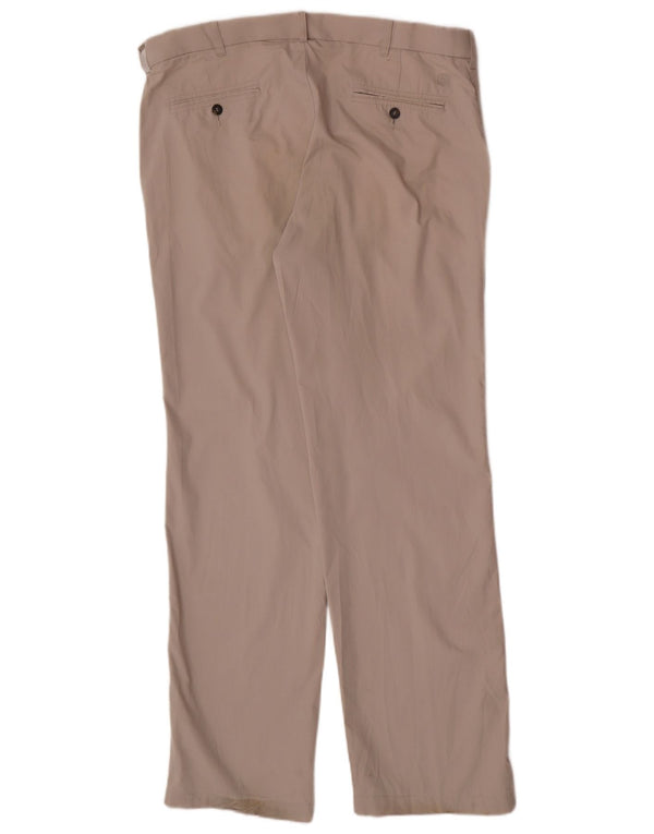 Marks & Spencer Mens Blue Harbour Straight Chino Trousers W38 L33 Beige