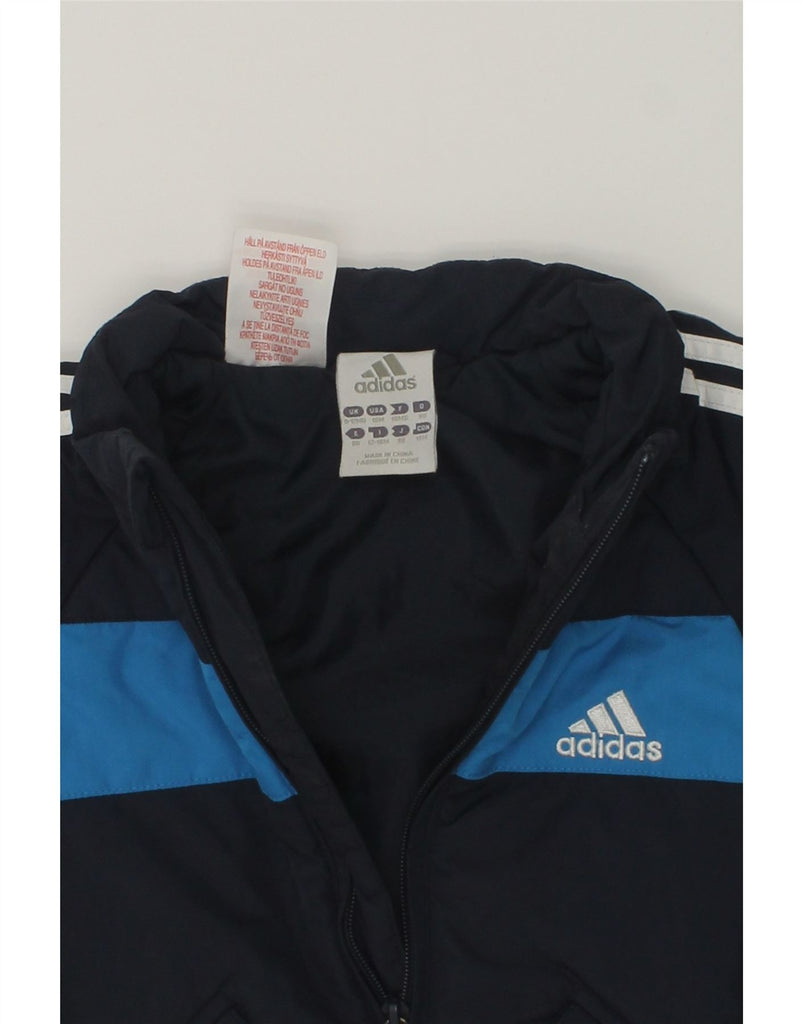 ADIDAS Baby Boys Padded Jacket 9-12 Months Navy Blue Colourblock Polyester | Vintage Adidas | Thrift | Second-Hand Adidas | Used Clothing | Messina Hembry 